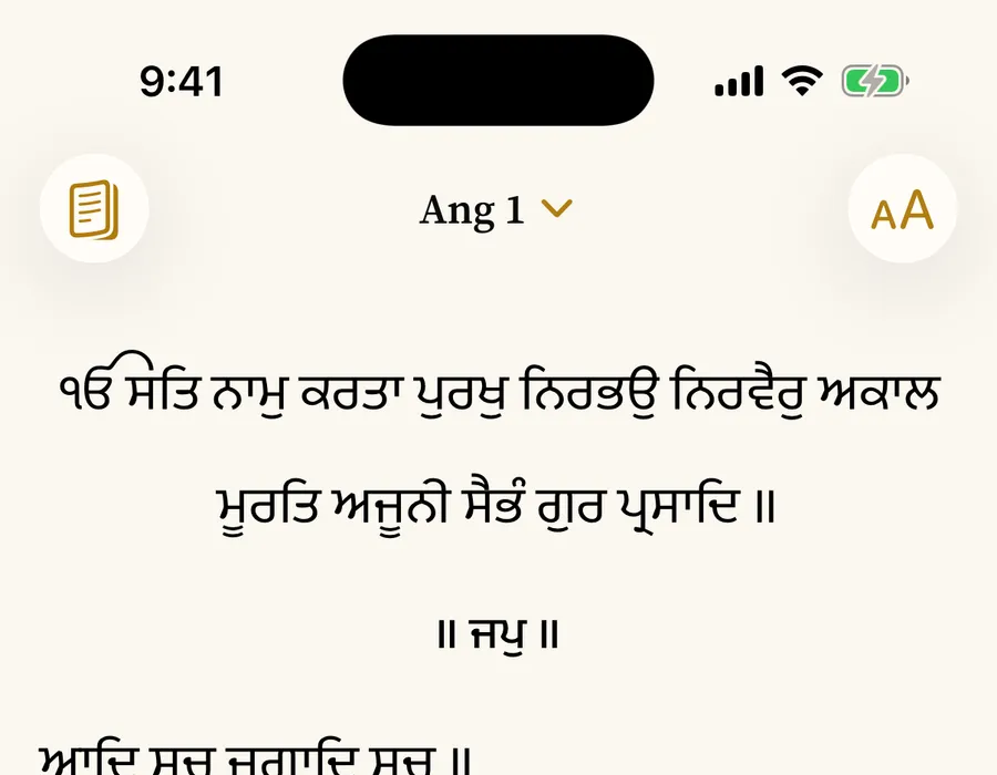 Reader on iPhone at Ang 1 with the Gold accent